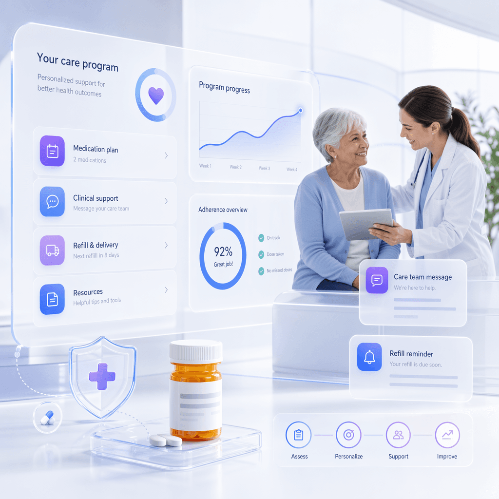 ZYNDIO clinician on a telehealth video consult representing the regulated clinical flow behind the Ambassador Network.